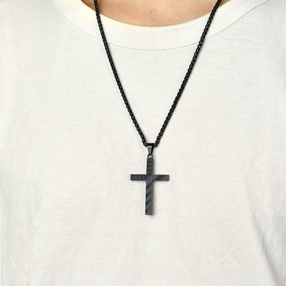 Patriotic American Flag Cross Pendant Necklace for