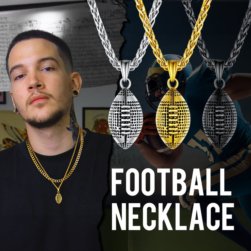 3d American Football Pendant Necklace for