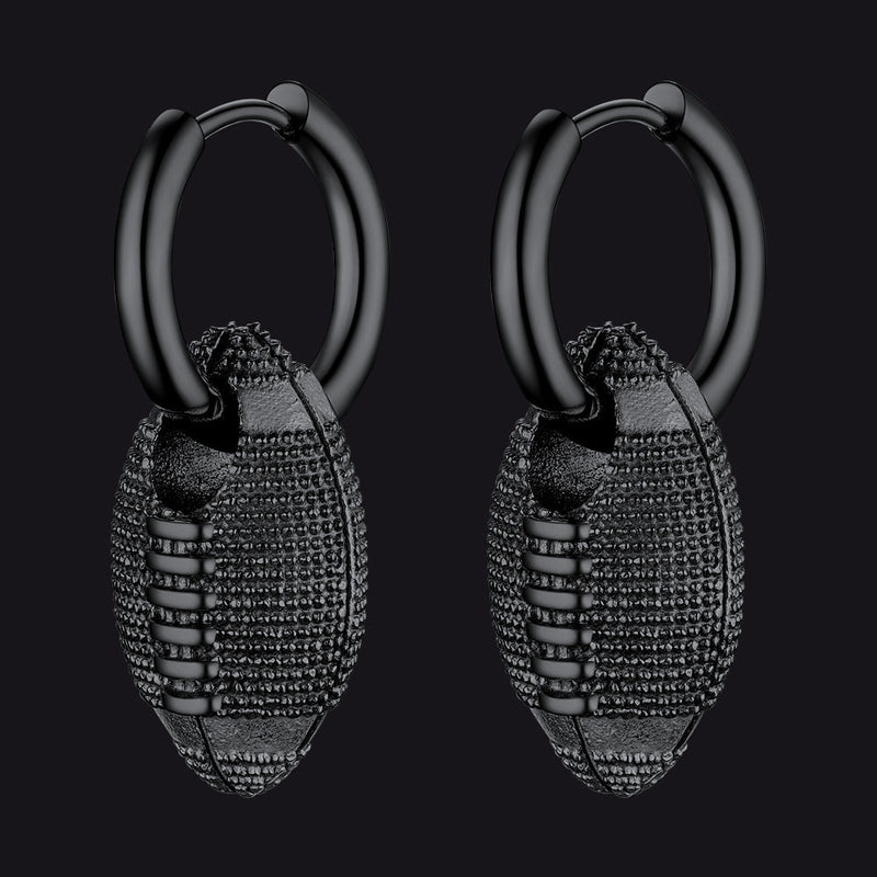 American Football Dangle Hoop Earrings for