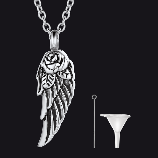 Angel Wings Urn Necklace for Ashes Cremation Jewelry