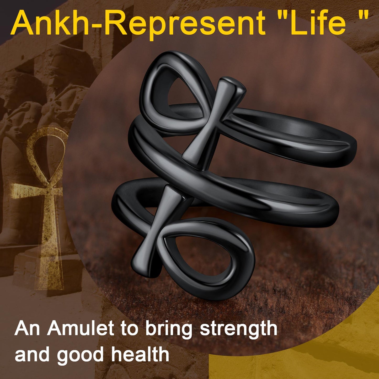 Egyptian Ankh Cross Rings Amulet Jewelry for