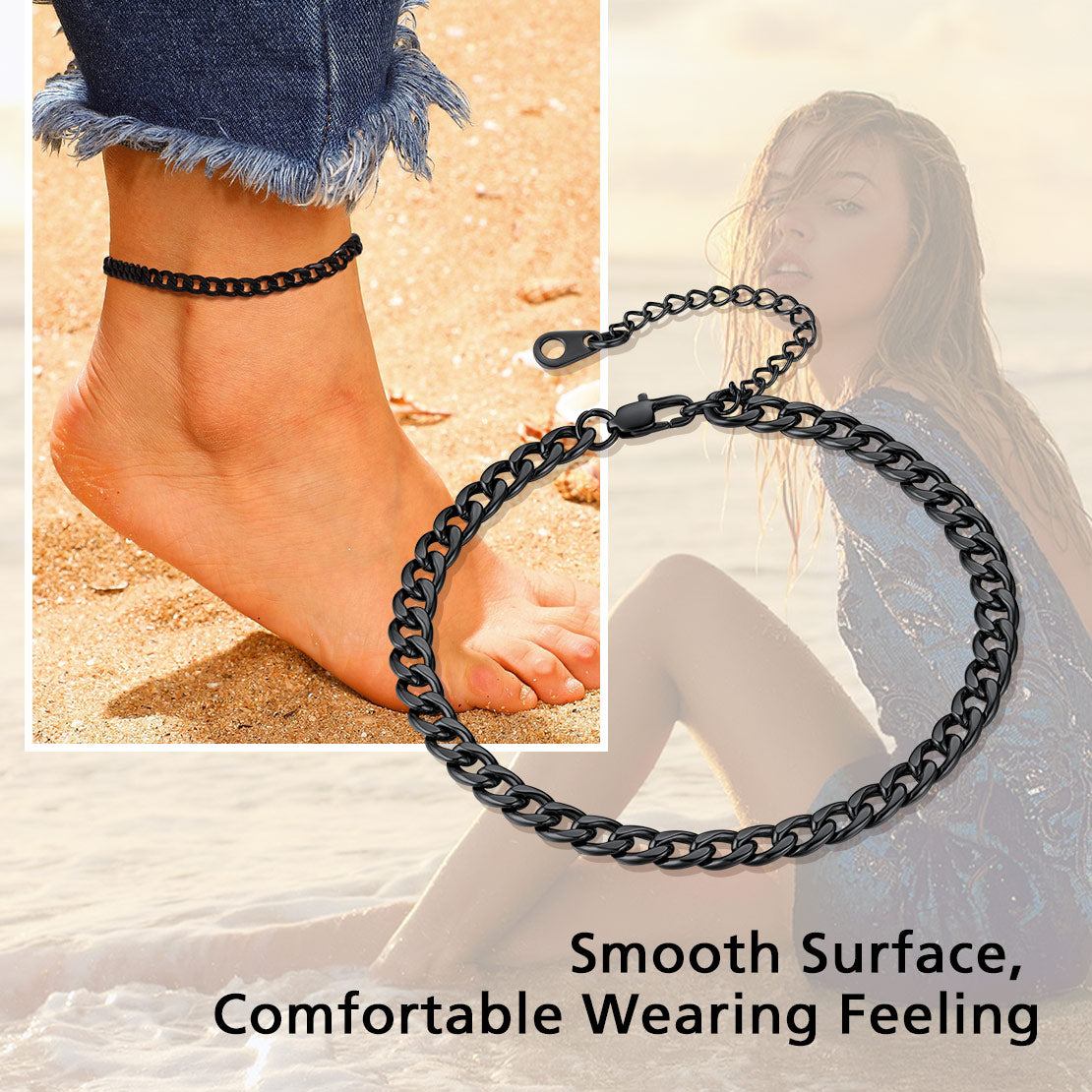 Cuban Chain Anklet for or Beach Foot Jewelry