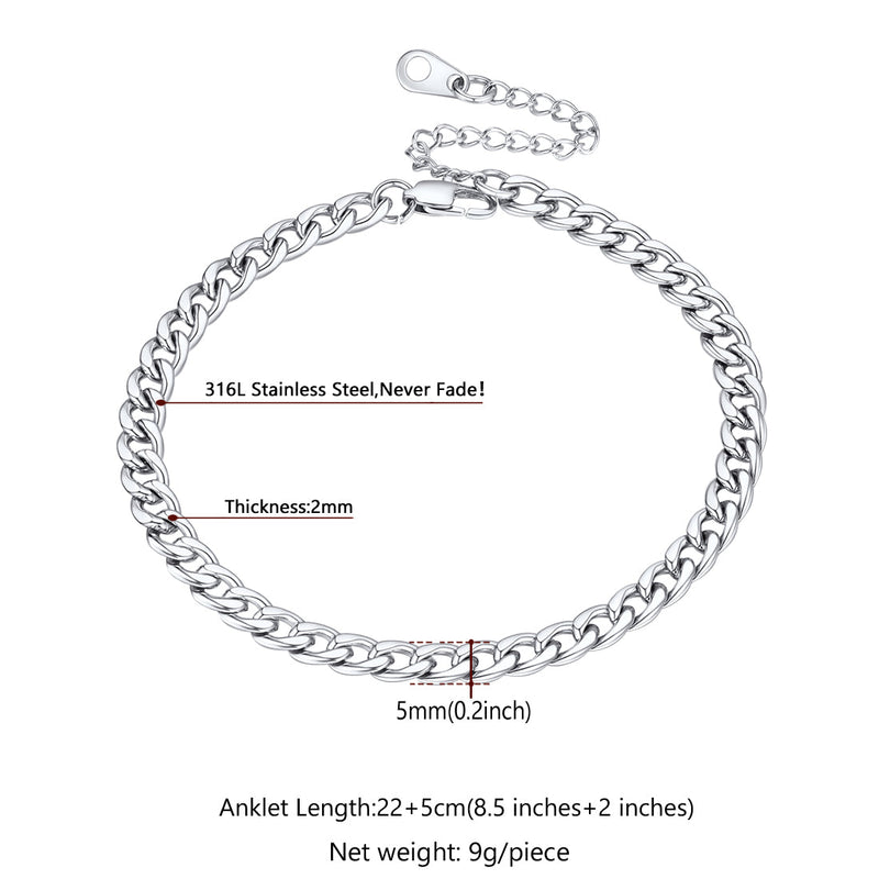 Cuban Chain Anklet for or Beach Foot Jewelry
