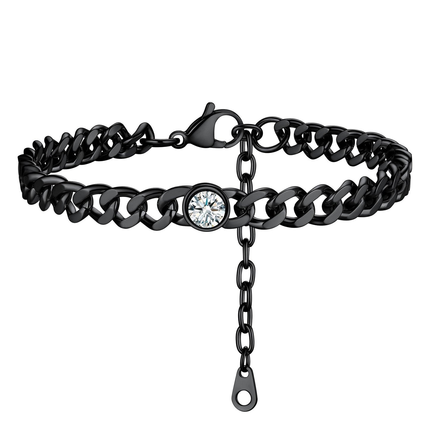Personalized Birthstone Cuban Link Anklet for