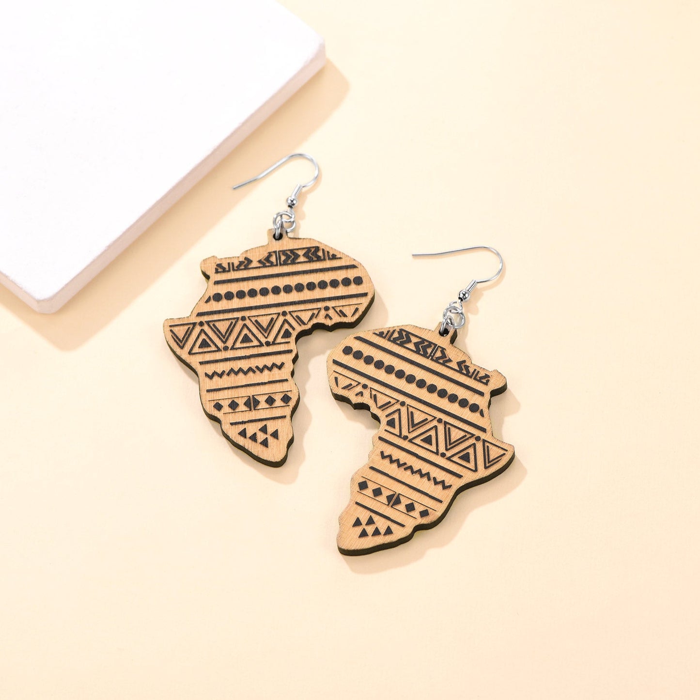 Faithheart African Map Drop Dangle Earrings for