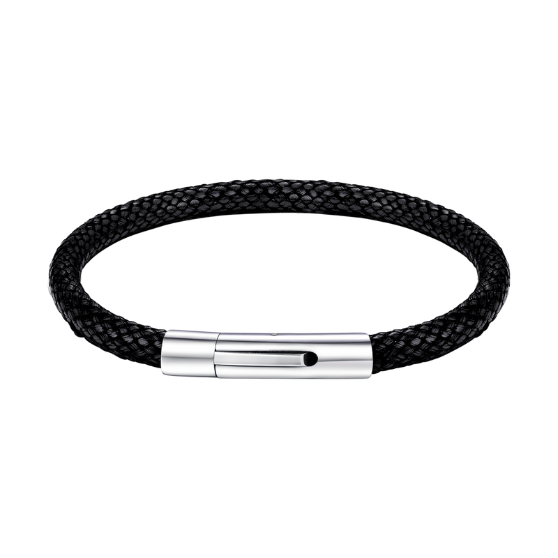 Clasp Braided Genuine Leather Bracelet for