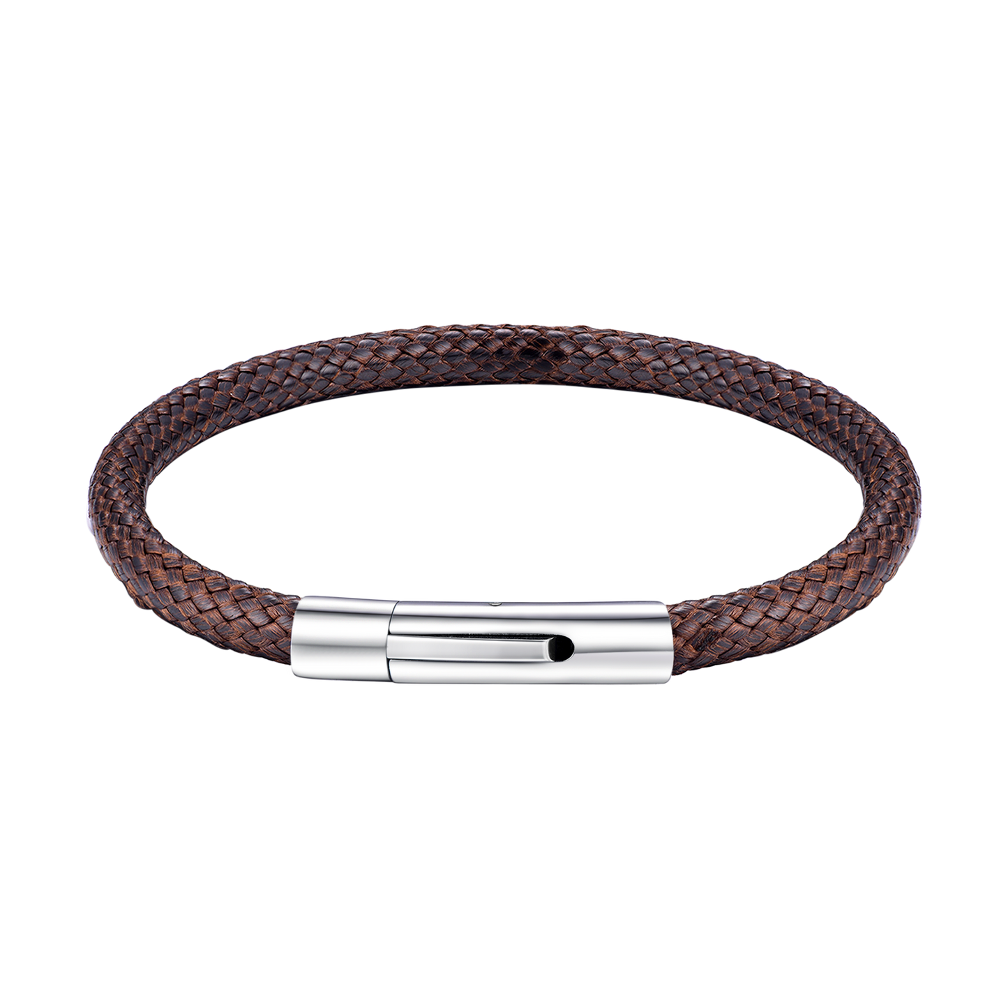 Clasp Braided Genuine Leather Bracelet for