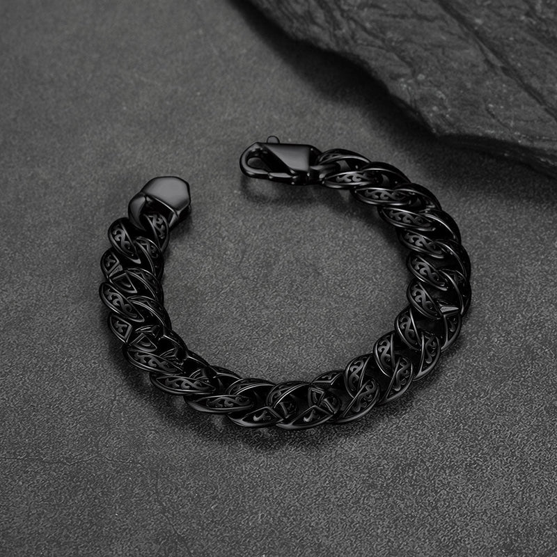 Stainless Steel Celtic Chunky Cuban Link Chain Bracelet for