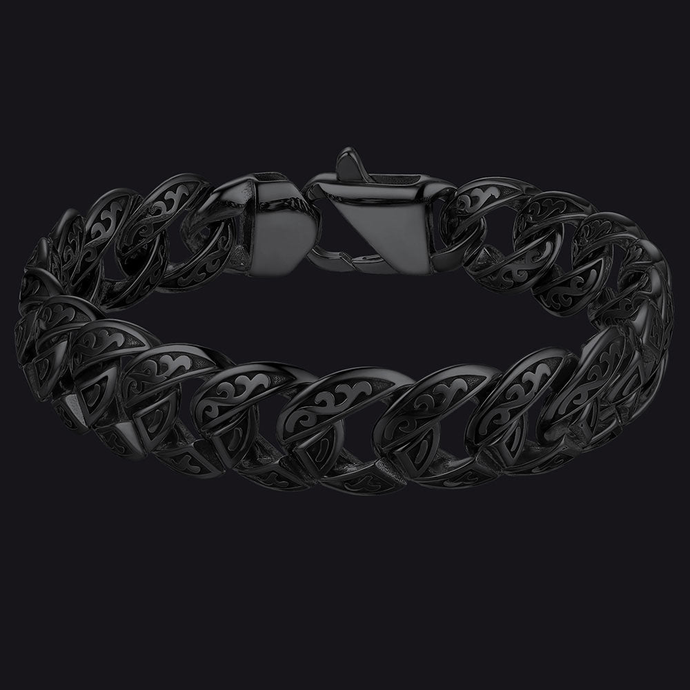 Stainless Steel Celtic Chunky Cuban Link Chain Bracelet for