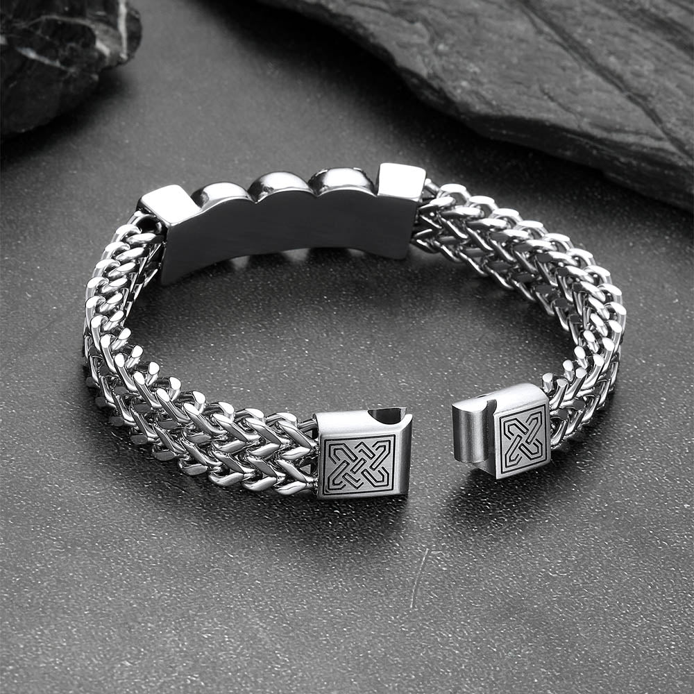 Halloween Gothic Skull Chain Bracelet for With Celtic Knot in Stainless Steel