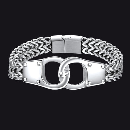 Handcuffs Chain Bracelet for With Celtic Knot in Stainless Steel