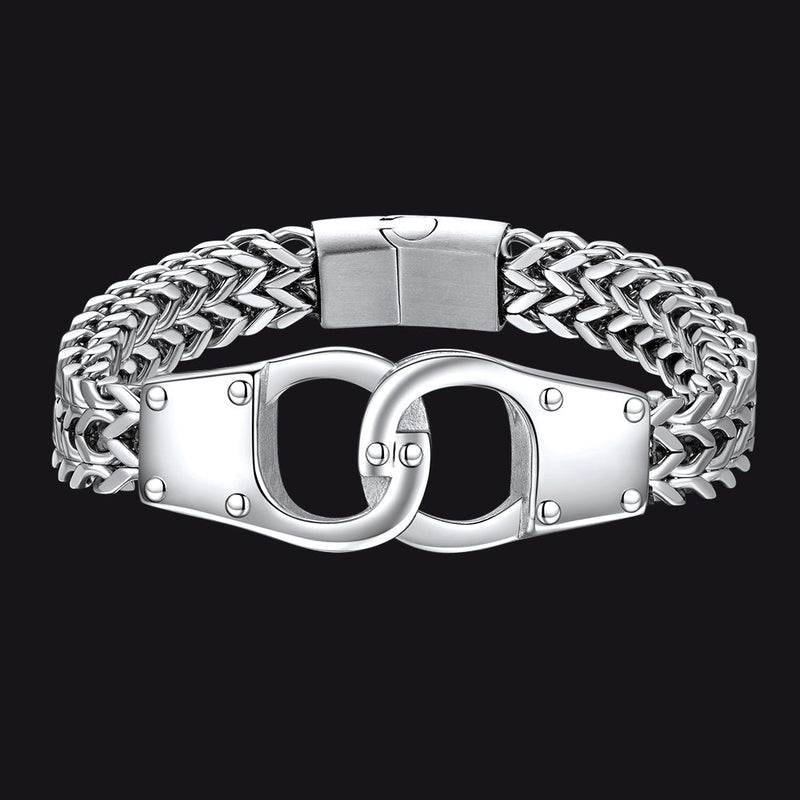 Handcuffs Chain Bracelet for With Celtic Knot in Stainless Steel