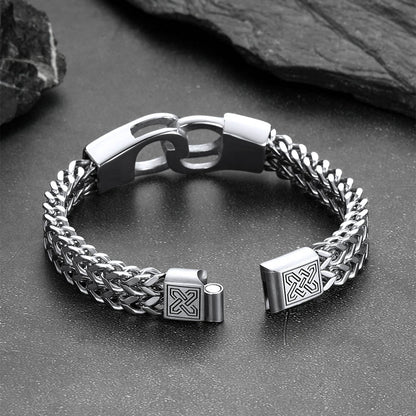Handcuffs Chain Bracelet for With Celtic Knot in Stainless Steel