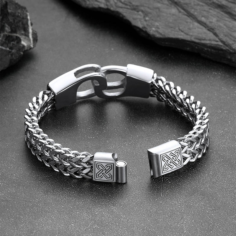 Handcuffs Chain Bracelet for With Celtic Knot in Stainless Steel
