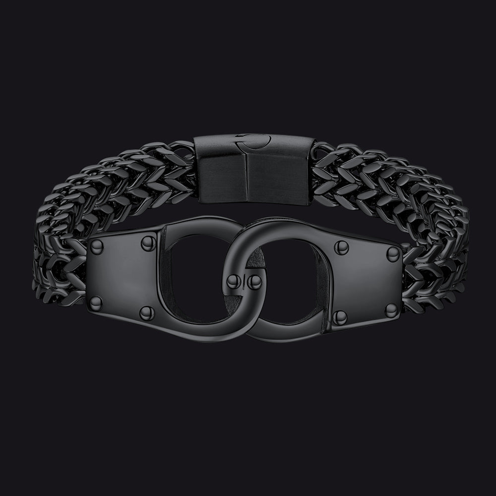 Handcuffs Chain Bracelet for With Celtic Knot in Stainless Steel