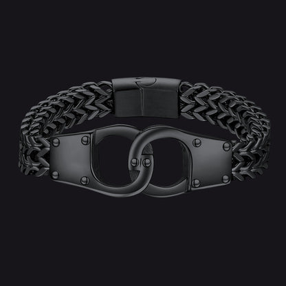 Handcuffs Chain Bracelet for With Celtic Knot in Stainless Steel