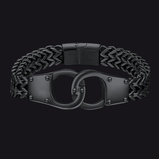Handcuffs Chain Bracelet for With Celtic Knot in Stainless Steel