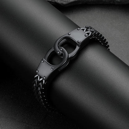 Handcuffs Chain Bracelet for With Celtic Knot in Stainless Steel