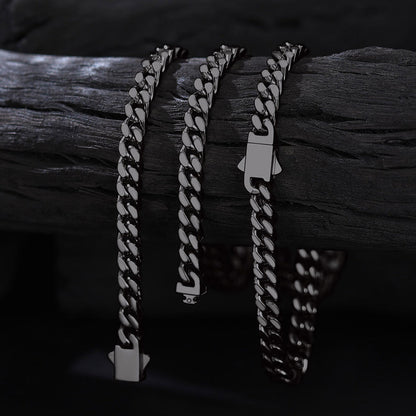 5mm Miami Cuban Link Chain & Bracelet Jewelry Set for
