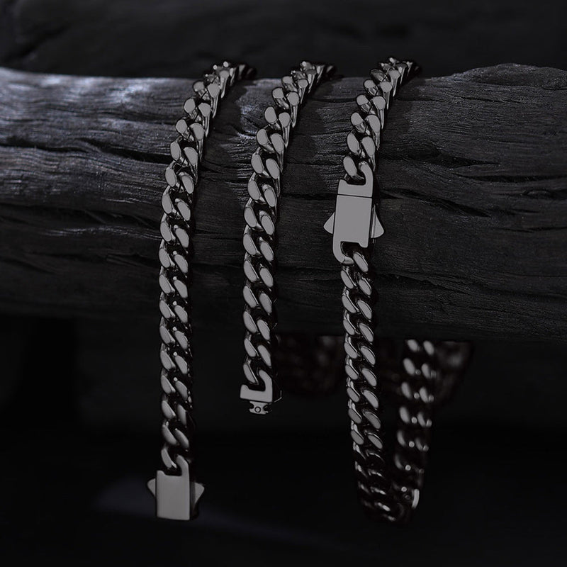 5mm Miami Cuban Link Chain & Bracelet Jewelry Set for