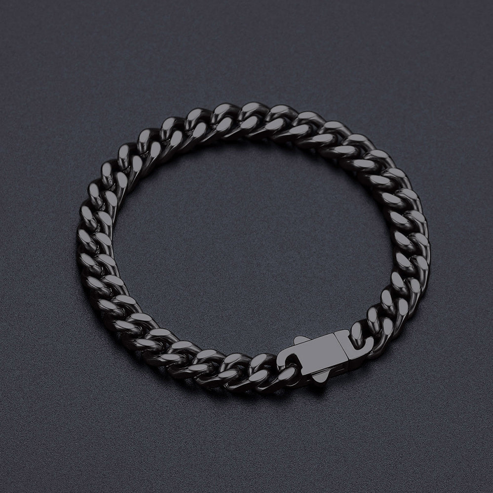 7mm Miami Cuban Link Chain & Bracelet Jewelry Set for