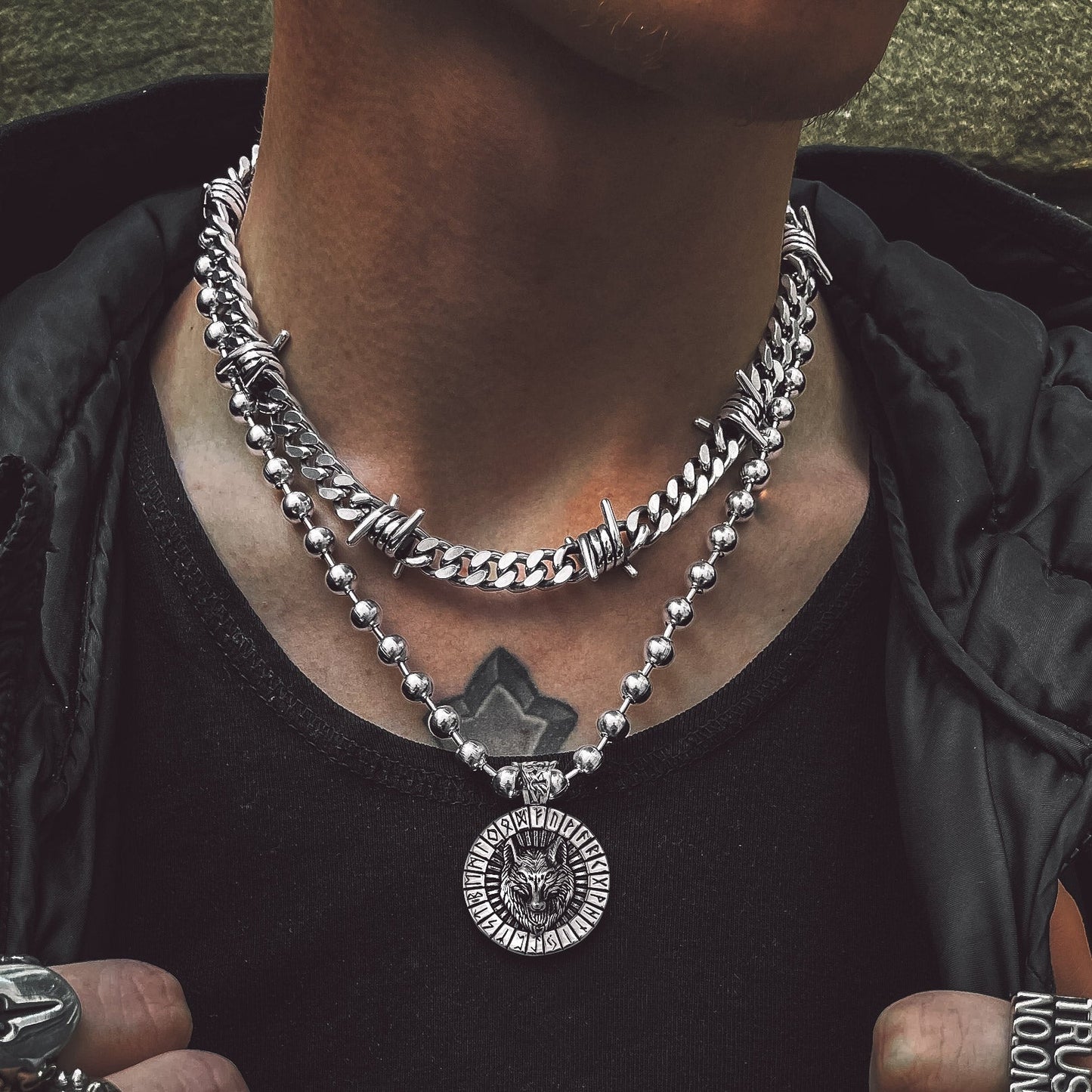 To My Barbed Wire Cuban Chain Choker Necklace Gift for Him