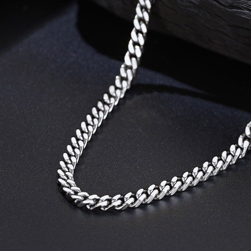 7mm Miami Cuban Link Chain & Bracelet Jewelry Set for