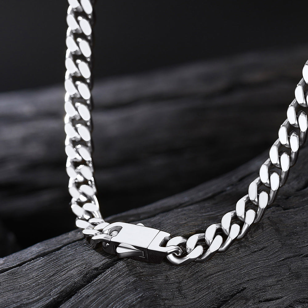 5mm Miami Cuban Link Chain & Bracelet Jewelry Set for