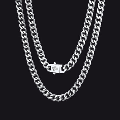Miami Cuban Link Chain Necklace With Cross for