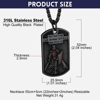 Knights Templar Dog Tag Necklace