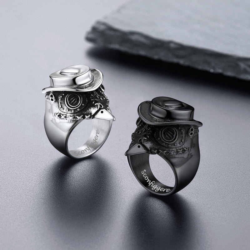 Plague Doctor Stainless Steel Ring for