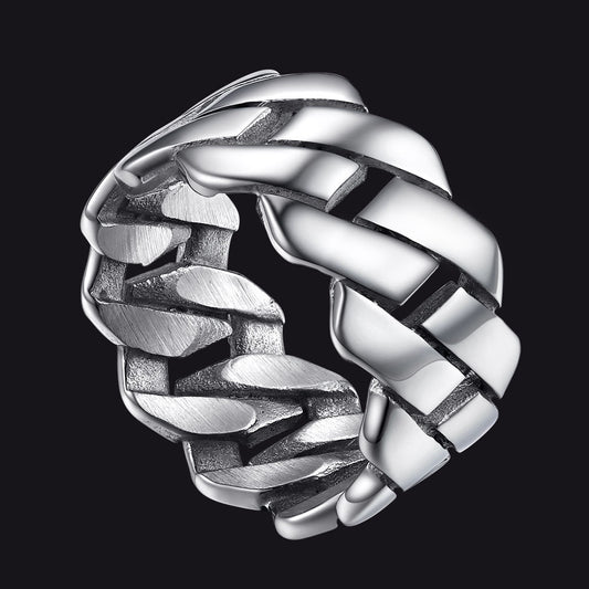 Biker Cuban Chain Stainless Steel Ring for 11mm