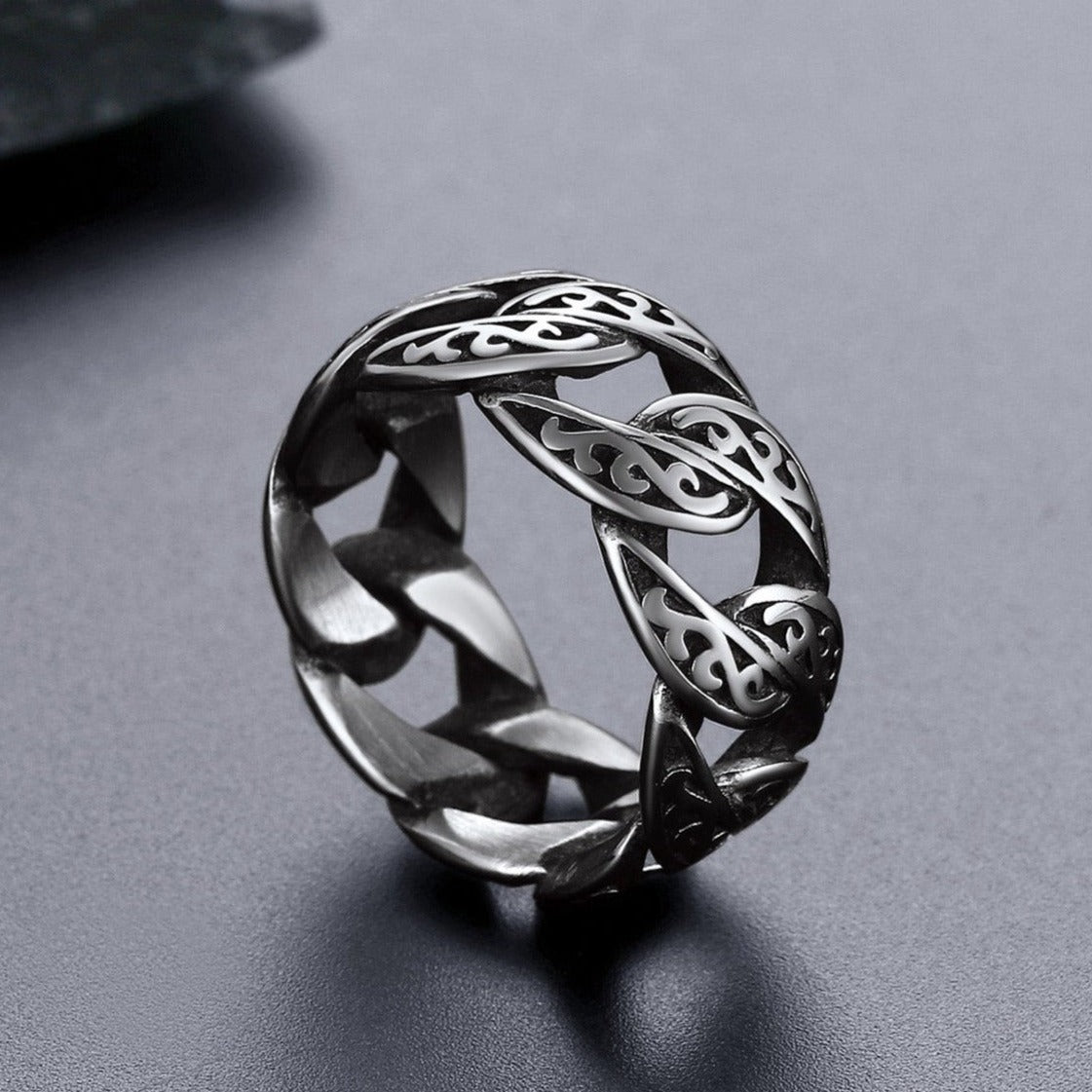 Celtic Cuban Chain Ring for Stainless Steel