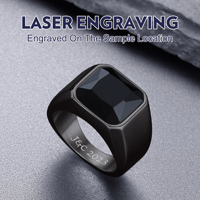 Engraved Cz Gemstone Band Ring for