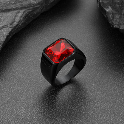 Modern Cz Gemstone Engraved Name Band Ring for Father