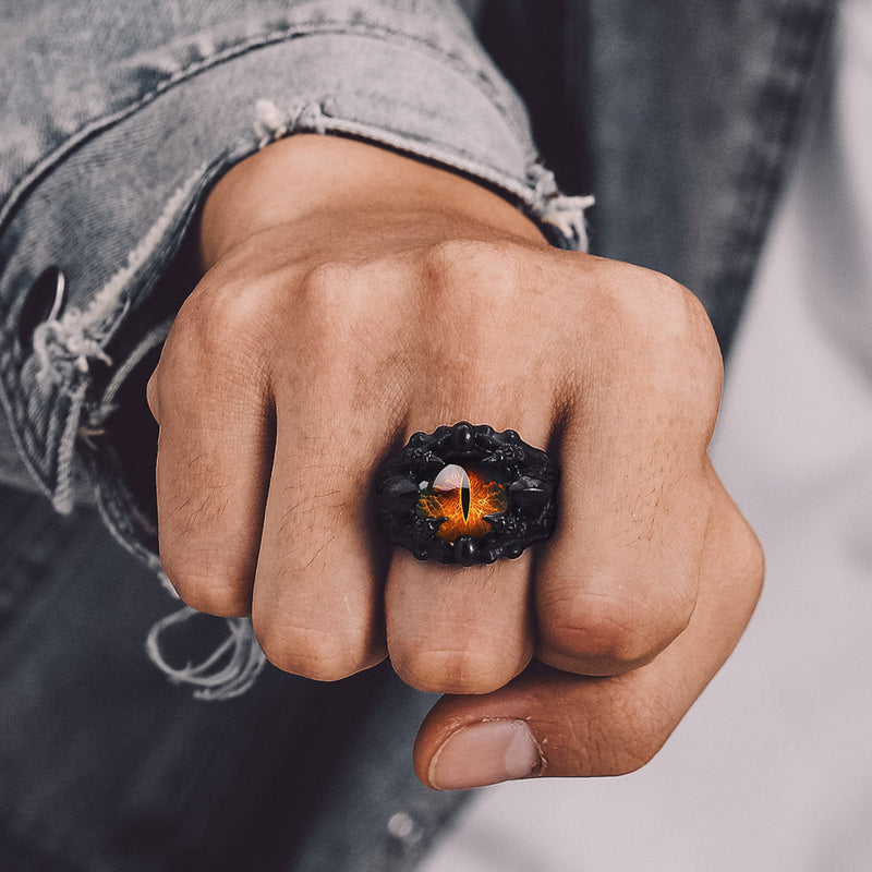 Customized Gothic Photo Dragon Claw Ring With Picture for
