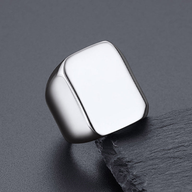 Customized Text Chunky Signet Ring for