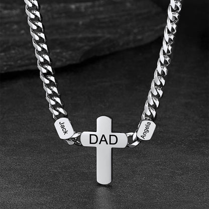 Customized Name Cuban Chain Cross Necklace for 7mm