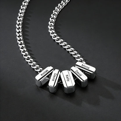 Personalized Engraved Name Chain Charm Necklace for