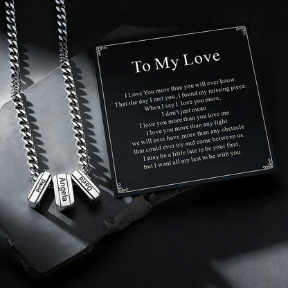 Personalized Engraved Name Chain Charm Necklace for