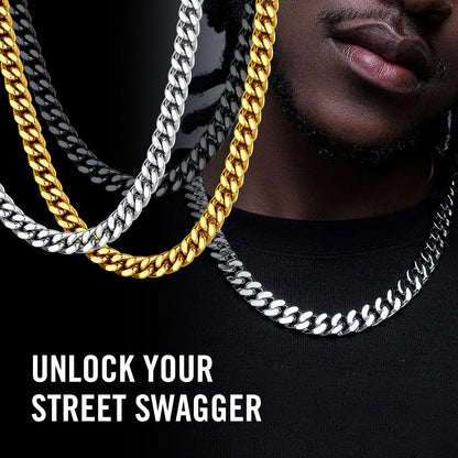 To My Man Miami Cuban Link Chain Necklace, Birthday or Anniversary Gift for Him