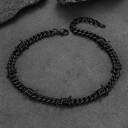 To My Barbed Wire Cuban Chain Choker Necklace Gift for Him