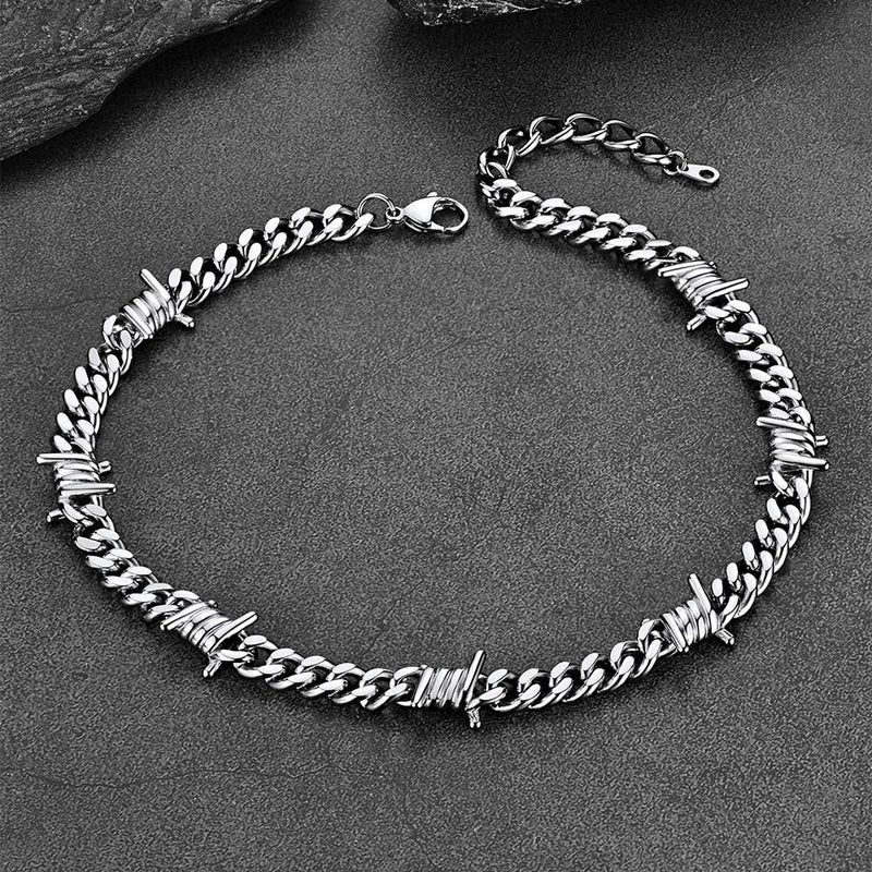 To My Barbed Wire Cuban Chain Choker Necklace Gift for Him