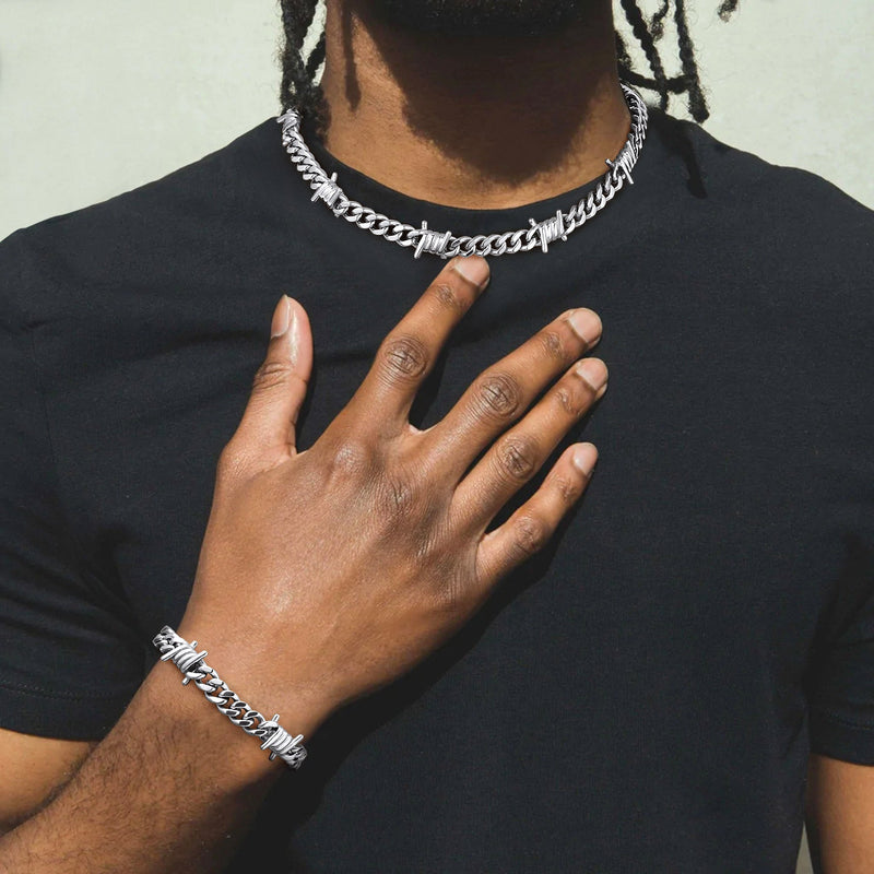 To My Barbed Wire Cuban Chain Choker Necklace Gift for Him