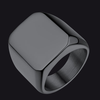 Customized Text Chunky Signet Ring for