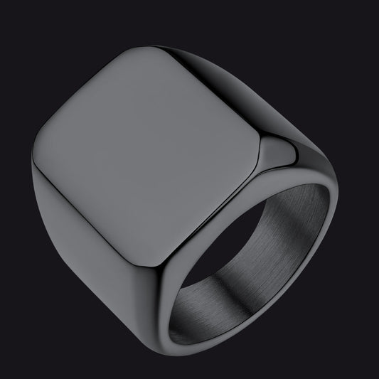 Customized Text Chunky Signet Ring for