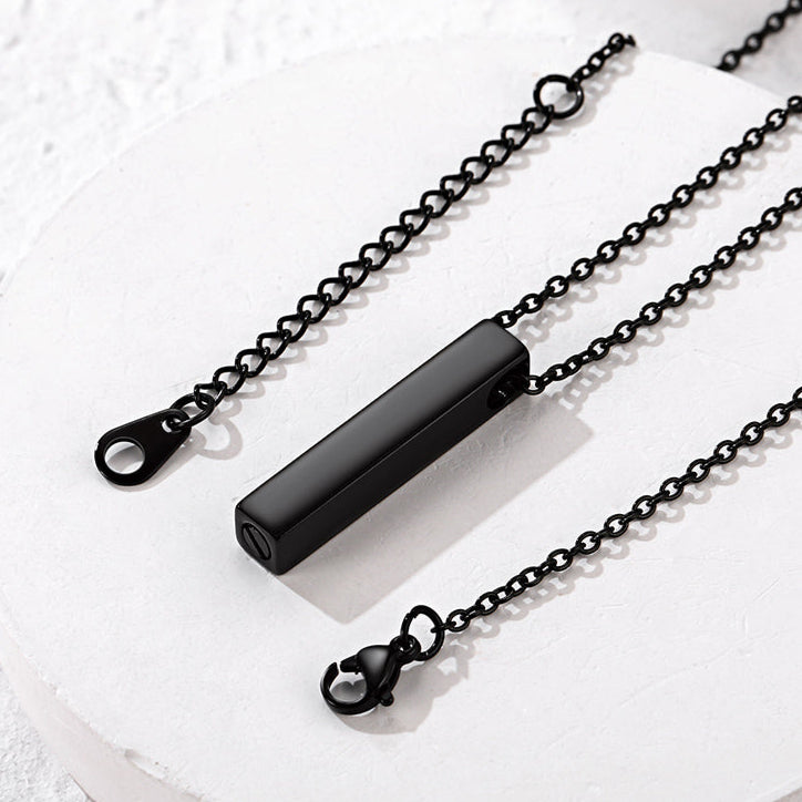 Engraved Bar Urn Necklace for Ashes Cremation Jewlery for