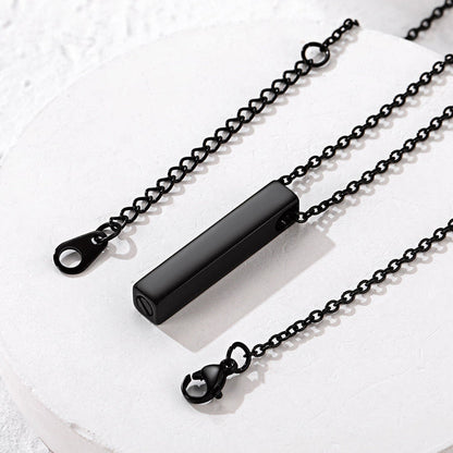 Engraved Bar Urn Necklace for Ashes Cremation Jewlery for