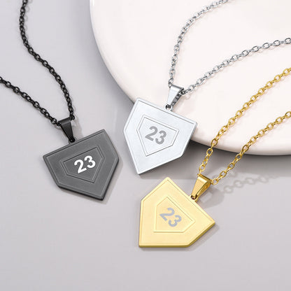 Custom Number Baseball Softball Necklace for