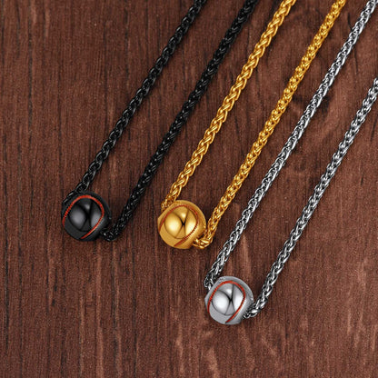 Sport Baseball Pendant Necklace Chain for